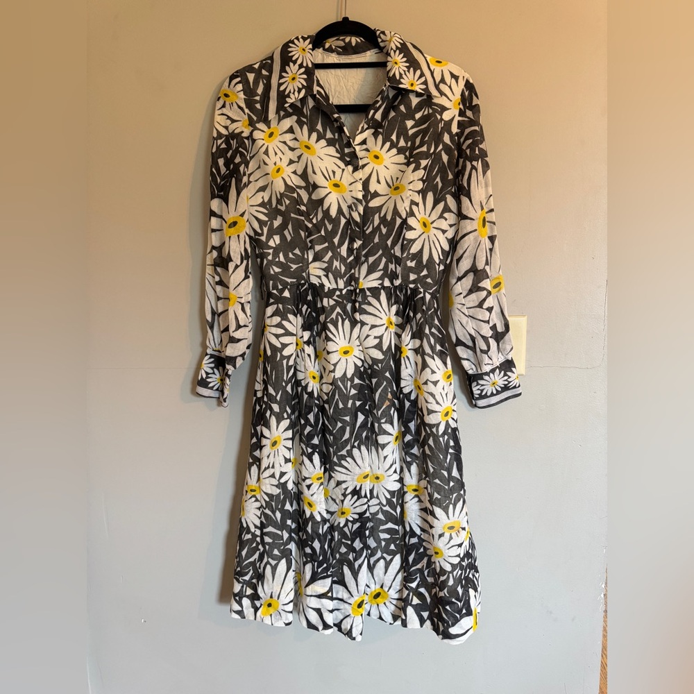 1970s long sleeve daisy dress